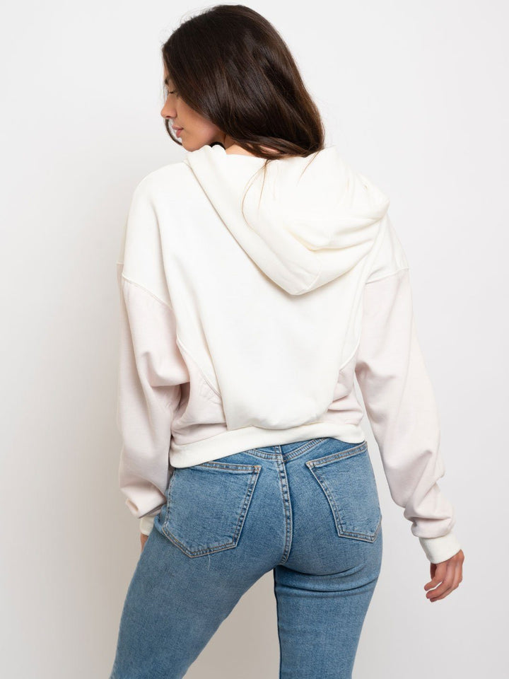 WOMEN'S CROPPED OVERSIZED HOODED SWEATSHIRT