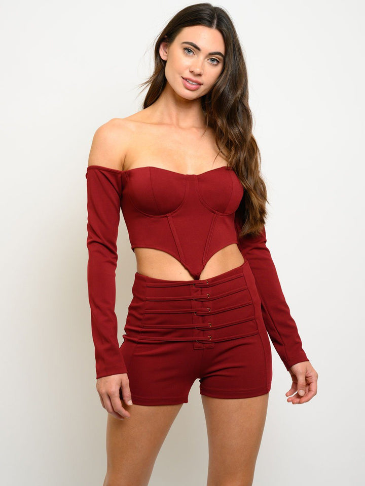 WOMEN'S OFF SHOULDER LONG SLEEVE 2PC. SET