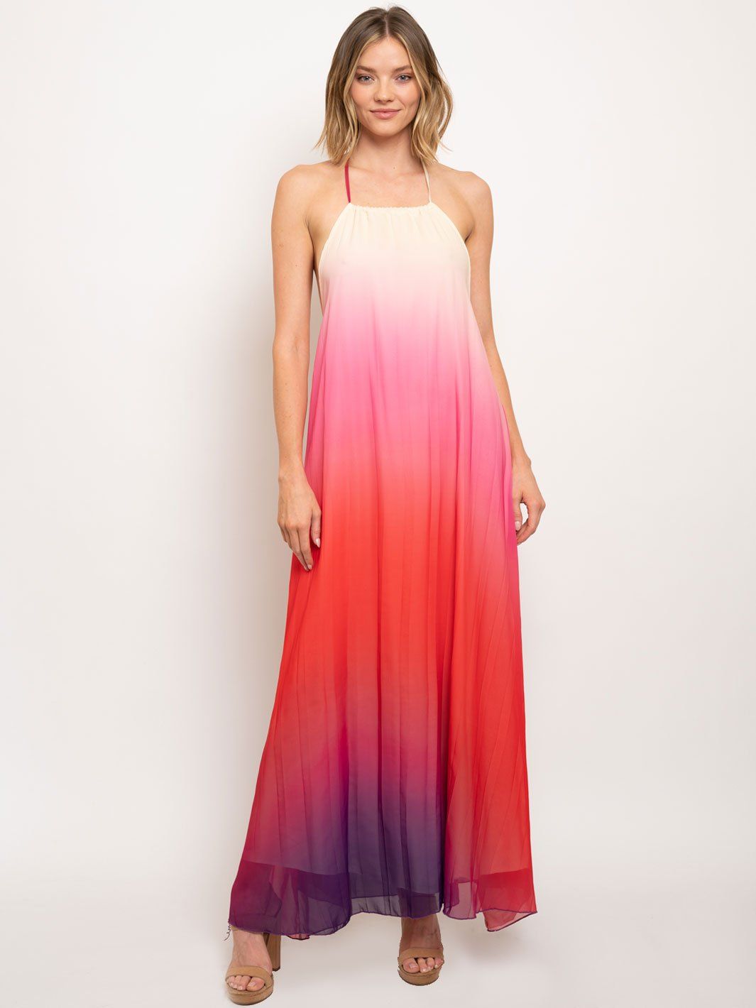 WOMEN'S TIE DYE OPEN BACK MAXI DRESS