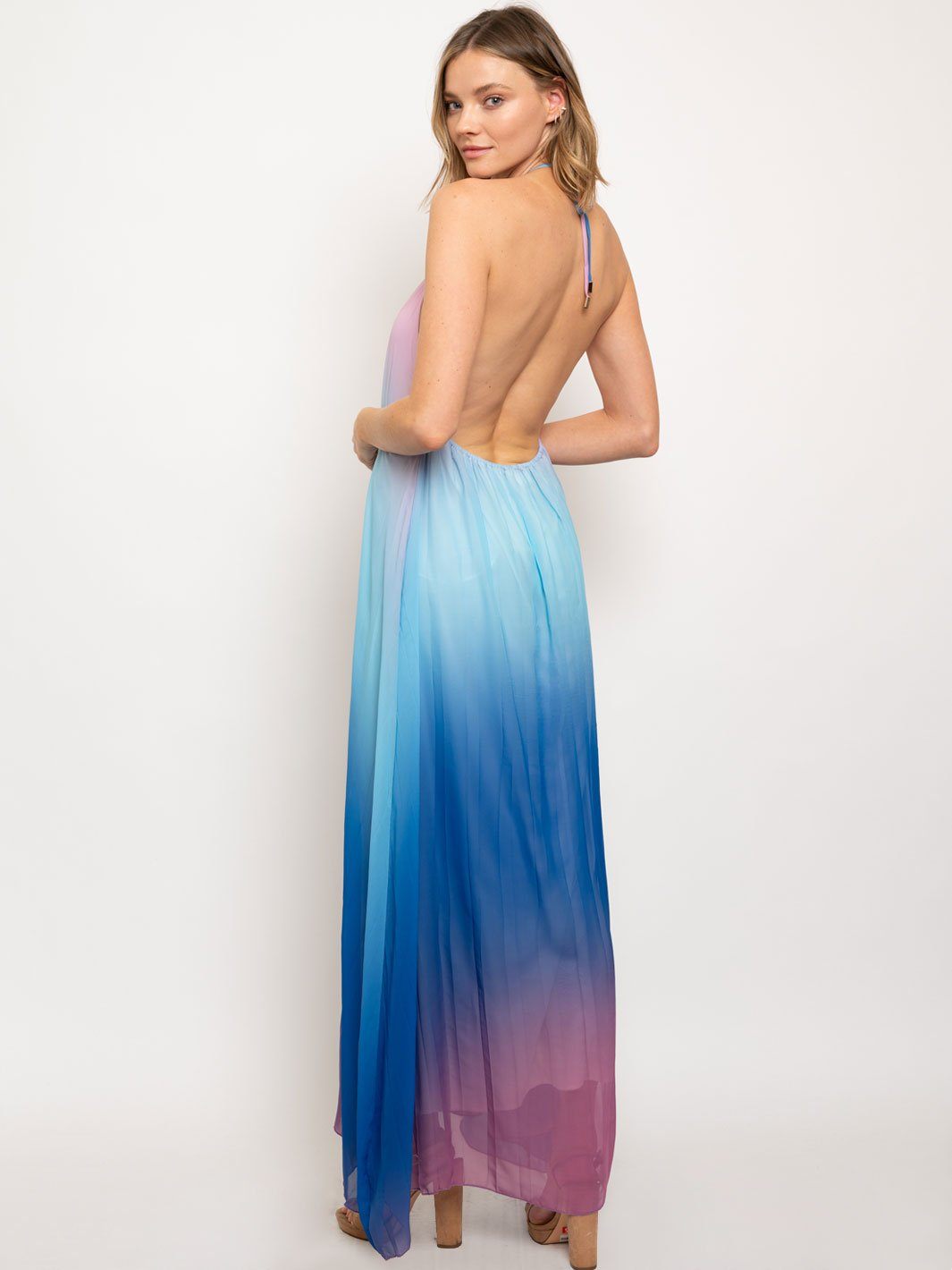 WOMEN'S TIE DYE OPEN BACK MAXI DRESS