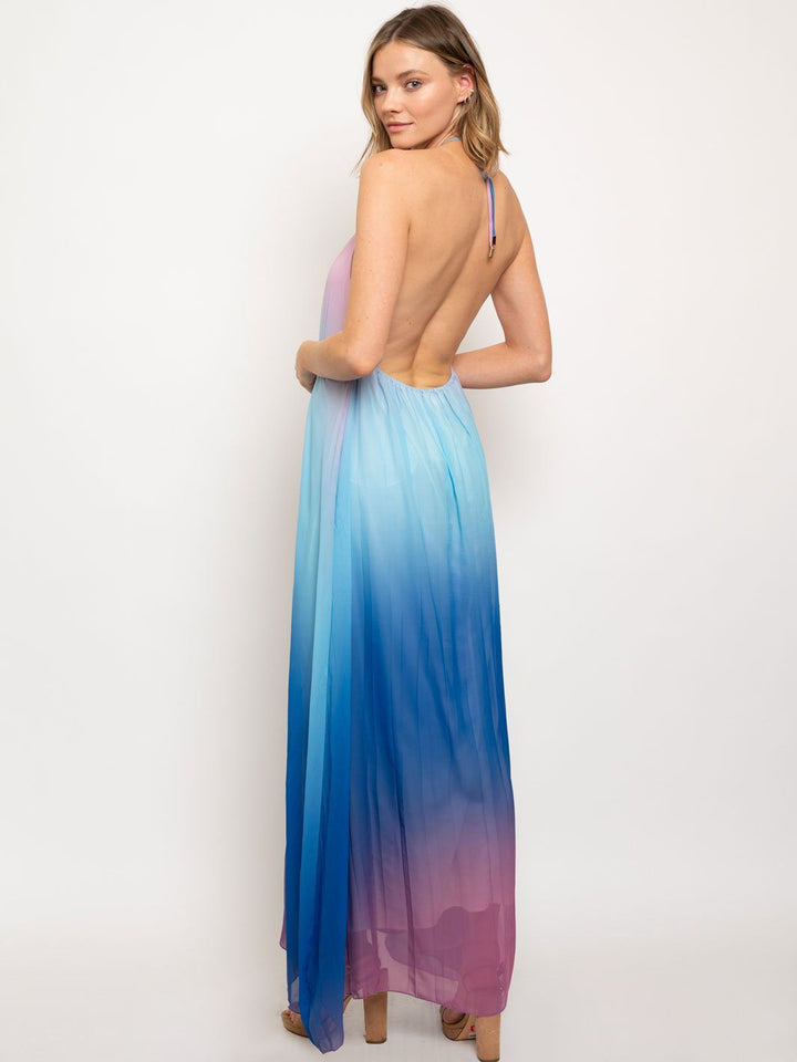 WOMEN'S TIE DYE OPEN BACK MAXI DRESS