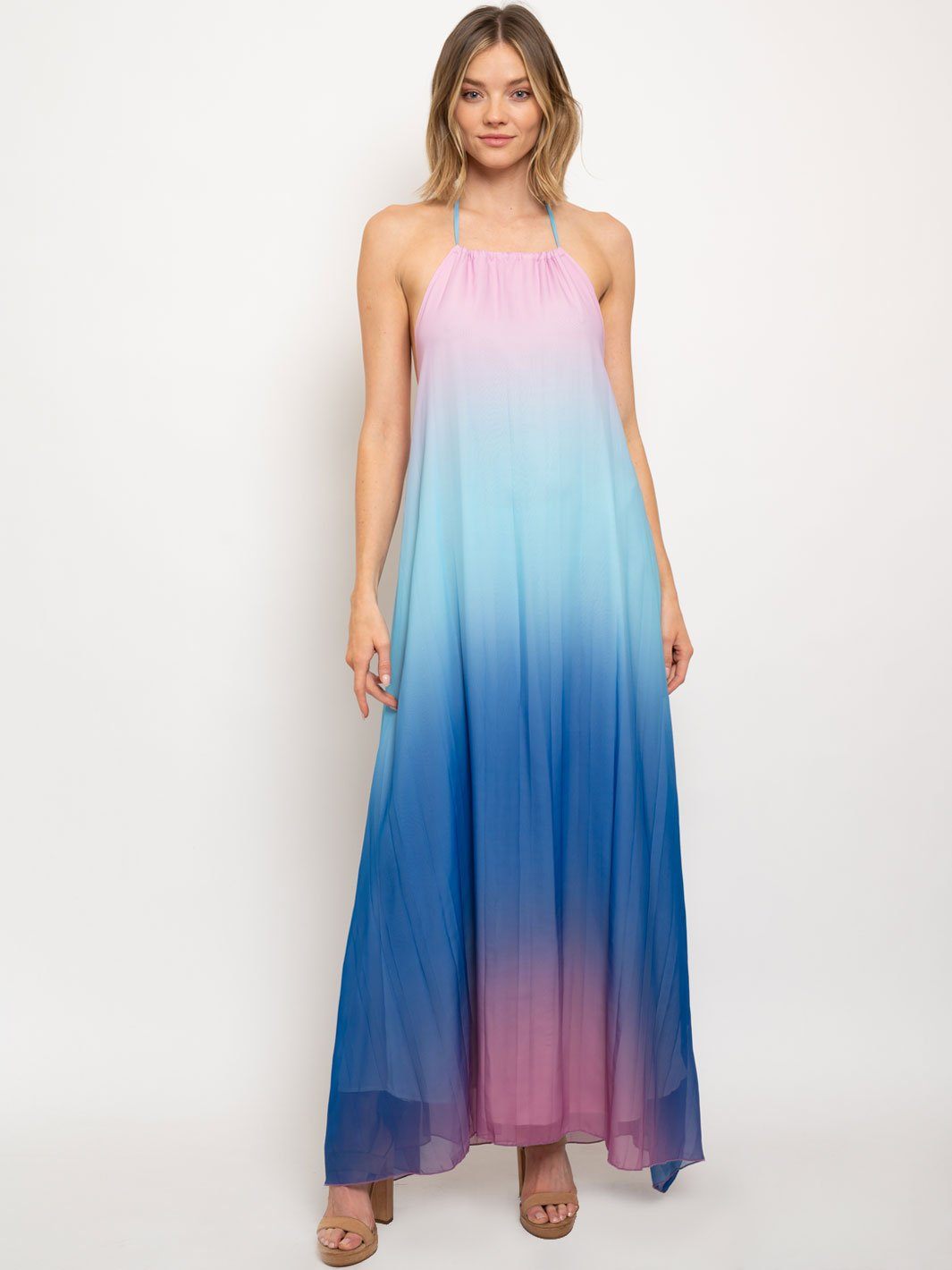 WOMEN'S TIE DYE OPEN BACK MAXI DRESS