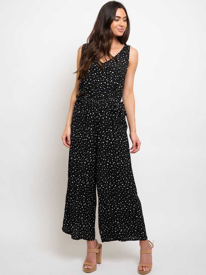 WOMEN'S POLKA DOTS SLEEVELESS JUMPSUIT