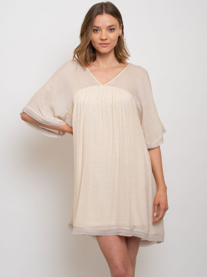 WOMEN'S V-NECK MIDI DRESS