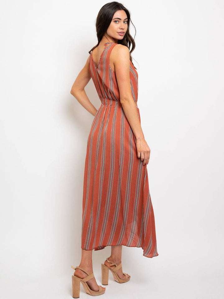 WOMEN'S SLEEVELESS TASSEL DETAIL MAXI DRESS