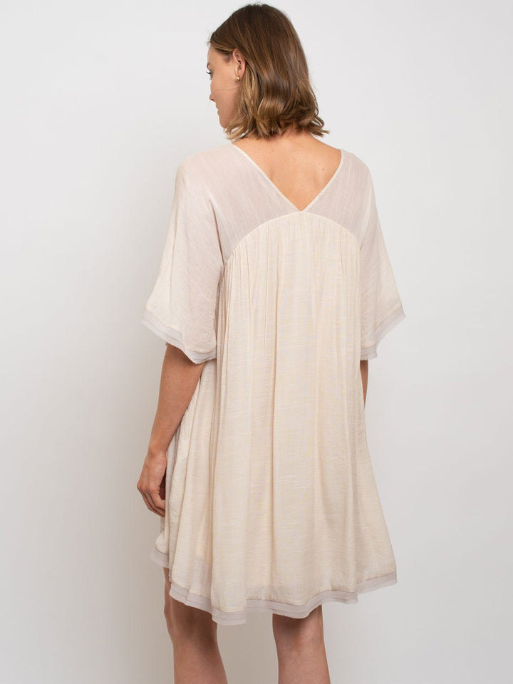 WOMEN'S V-NECK MIDI DRESS