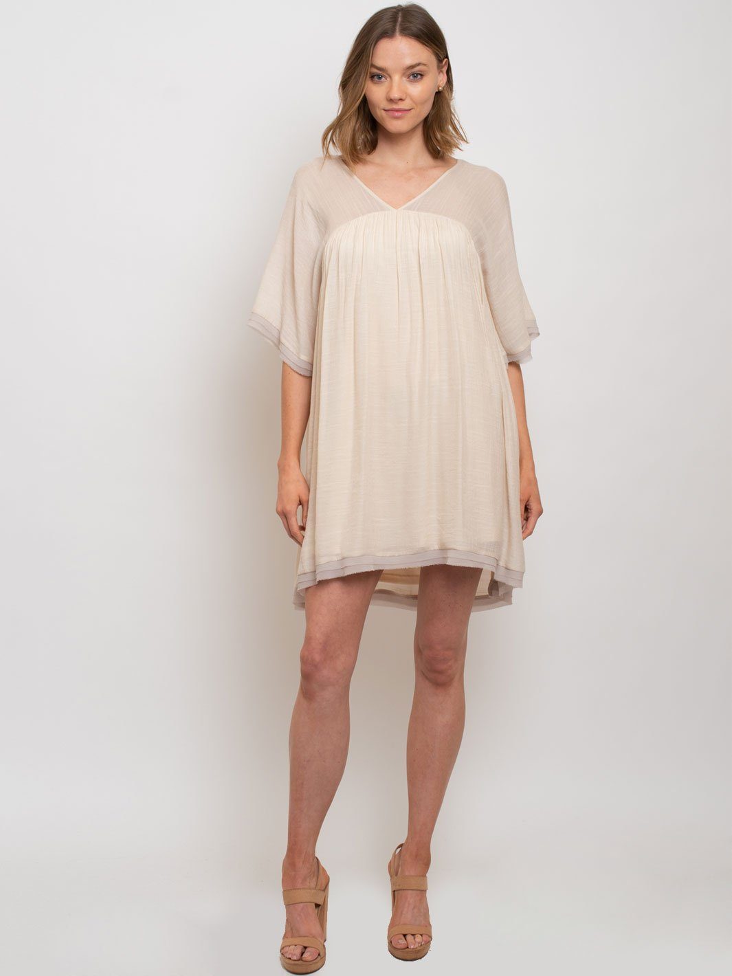 WOMEN'S V-NECK MIDI DRESS