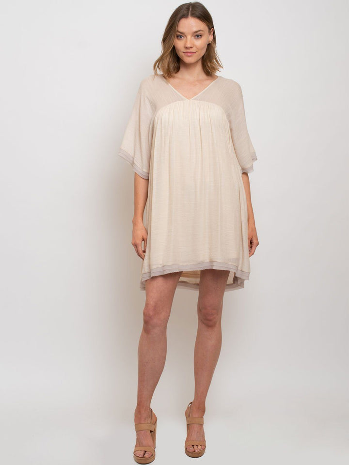 WOMEN'S V-NECK MIDI DRESS