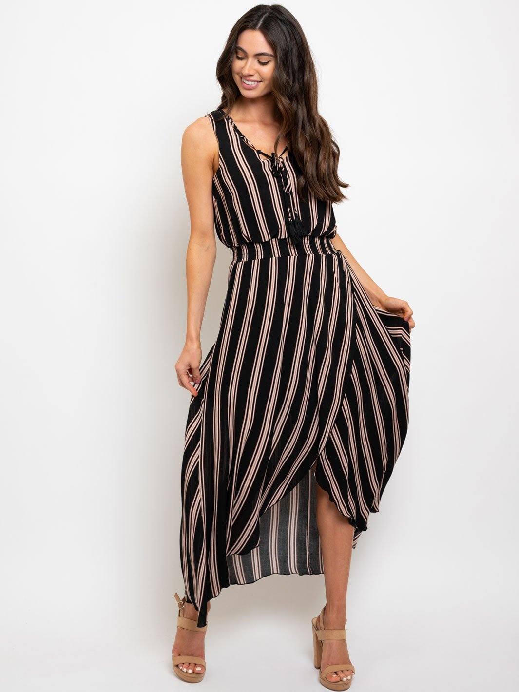 WOMEN'S STRIPES MAXI DRESS
