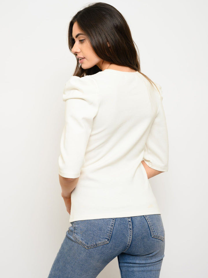 WOMEN'S 3/4 PUFF SLEEVE GRAPHIC TOP