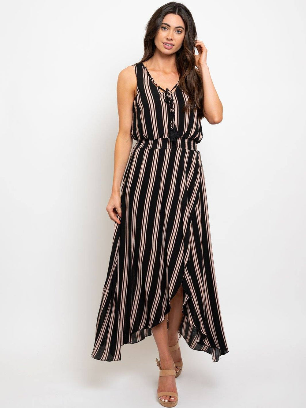 WOMEN'S STRIPES MAXI DRESS