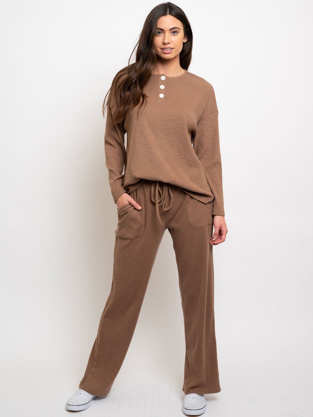 WOMEN'S 2PC LOND SLEEVE TOP AND PANTS SET