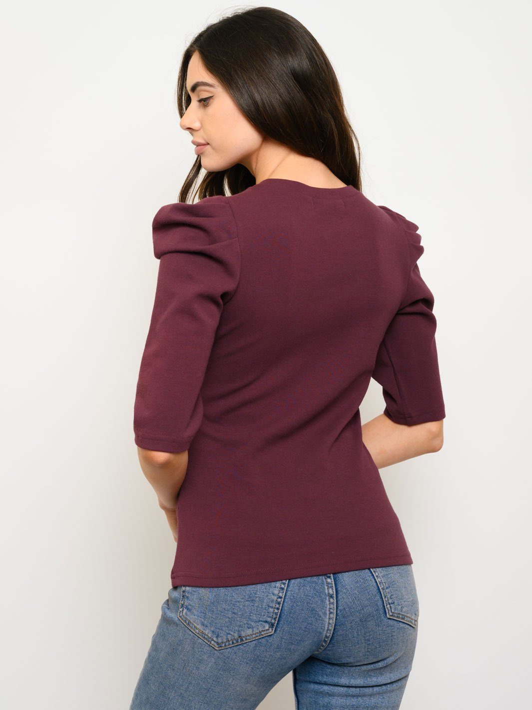 WOMEN'S 3/4 PUFF SLEEVE GRAPHIC TOP