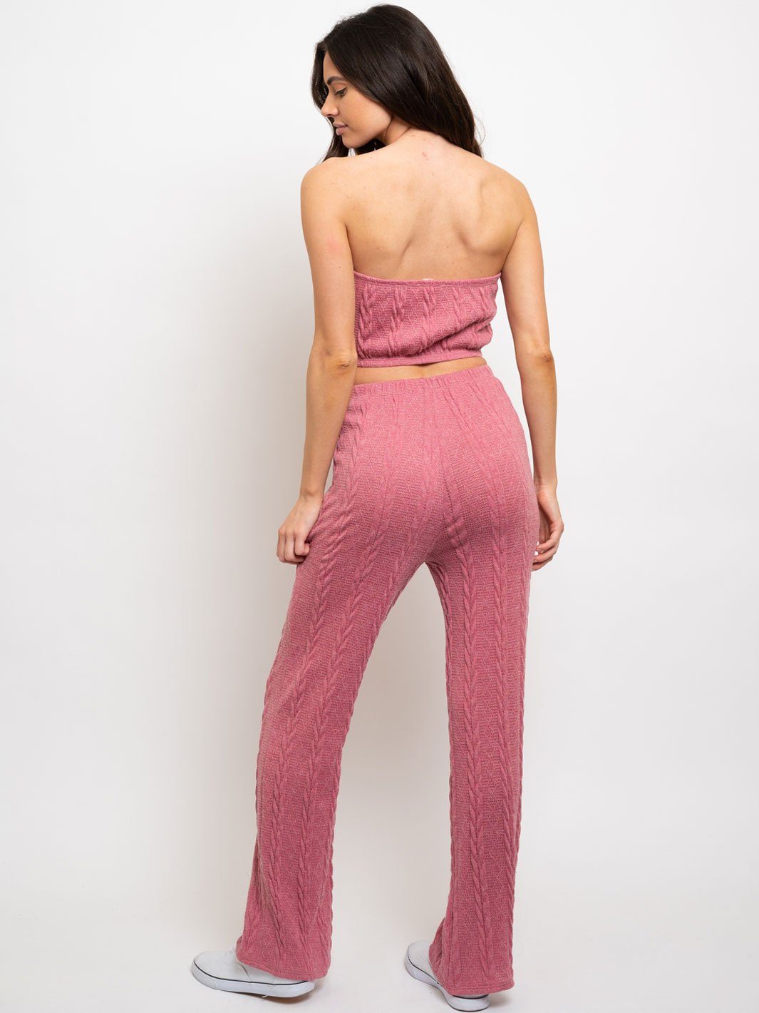 WOMEN'S TUBE CROP TOP W/PANTS 2 PC SET