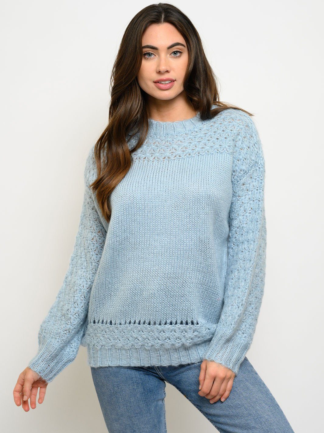 WOMEN'S CROCHET DETAIL SWEATER