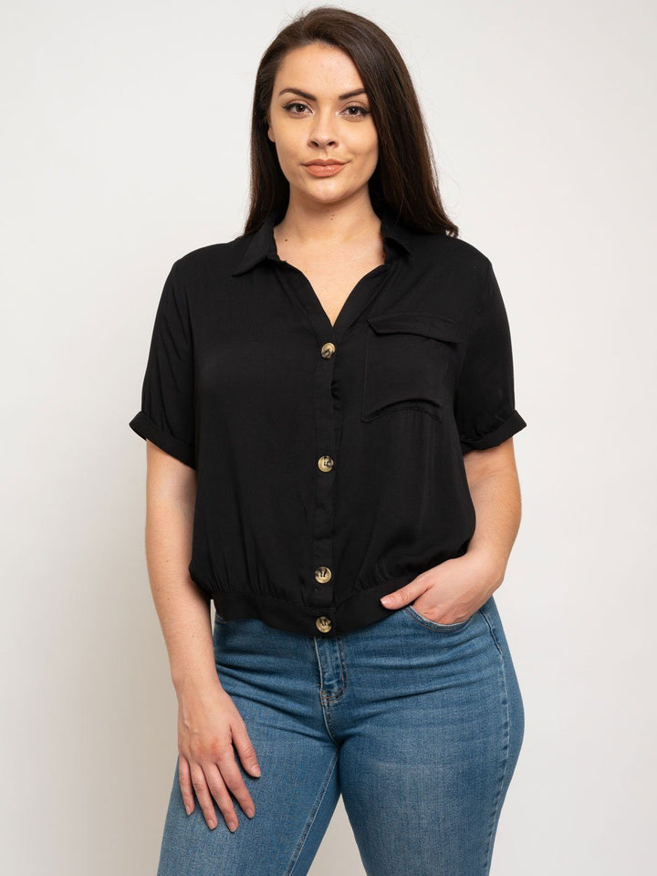PLUS SIZE BUTTON UP TOP