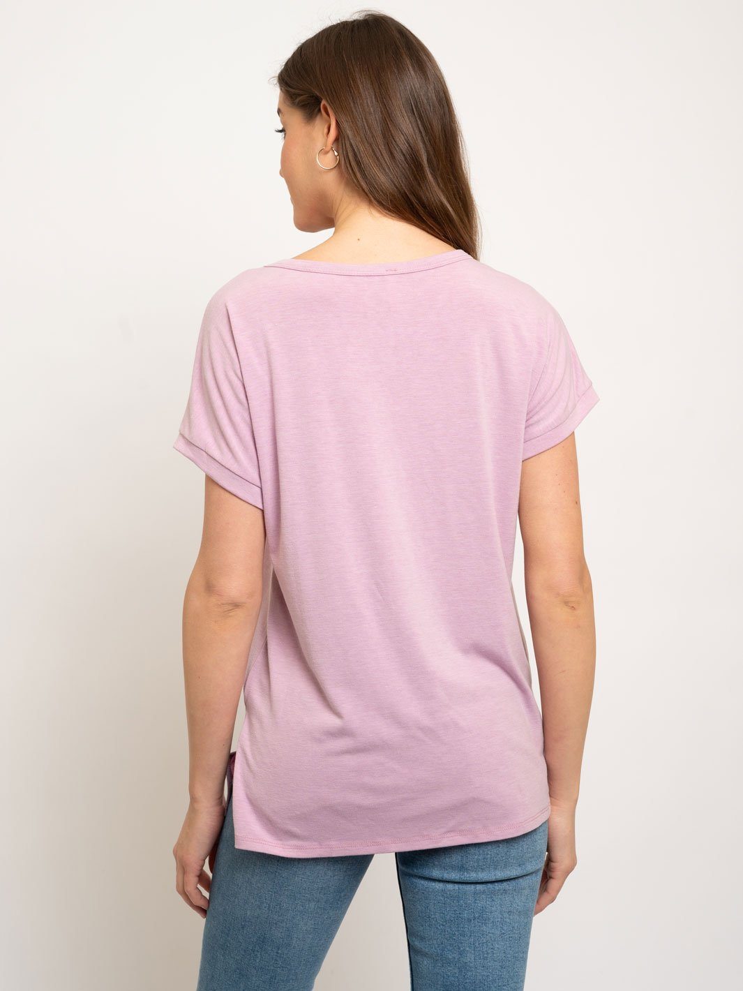 WOMEN'S V-NECK BAND SLEEVE KNIT TOP