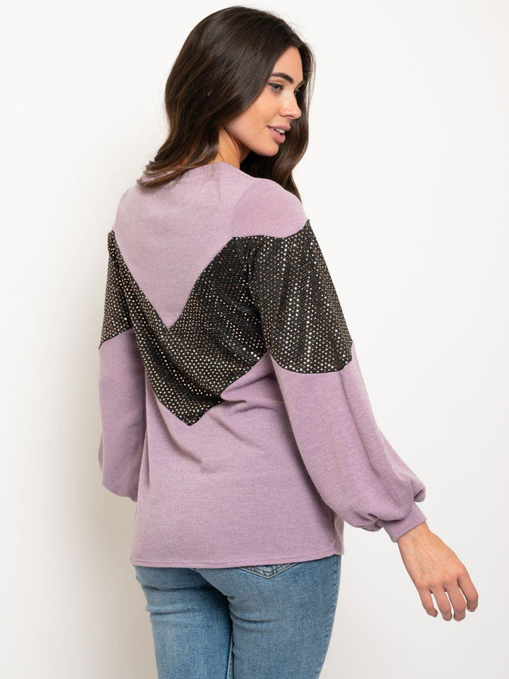 WOMEN'S CHEVRON DESIGN SEQUENCE CONTRAST TOP