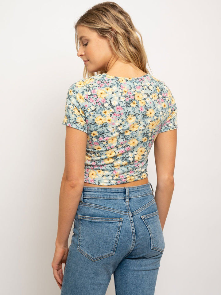 WOMEN'S RUCHING FRONT TOP