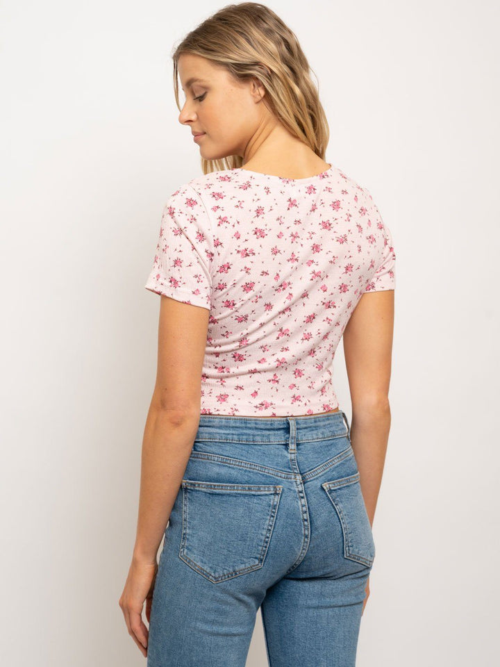 WOMEN'S RUCHING FRONT TOP