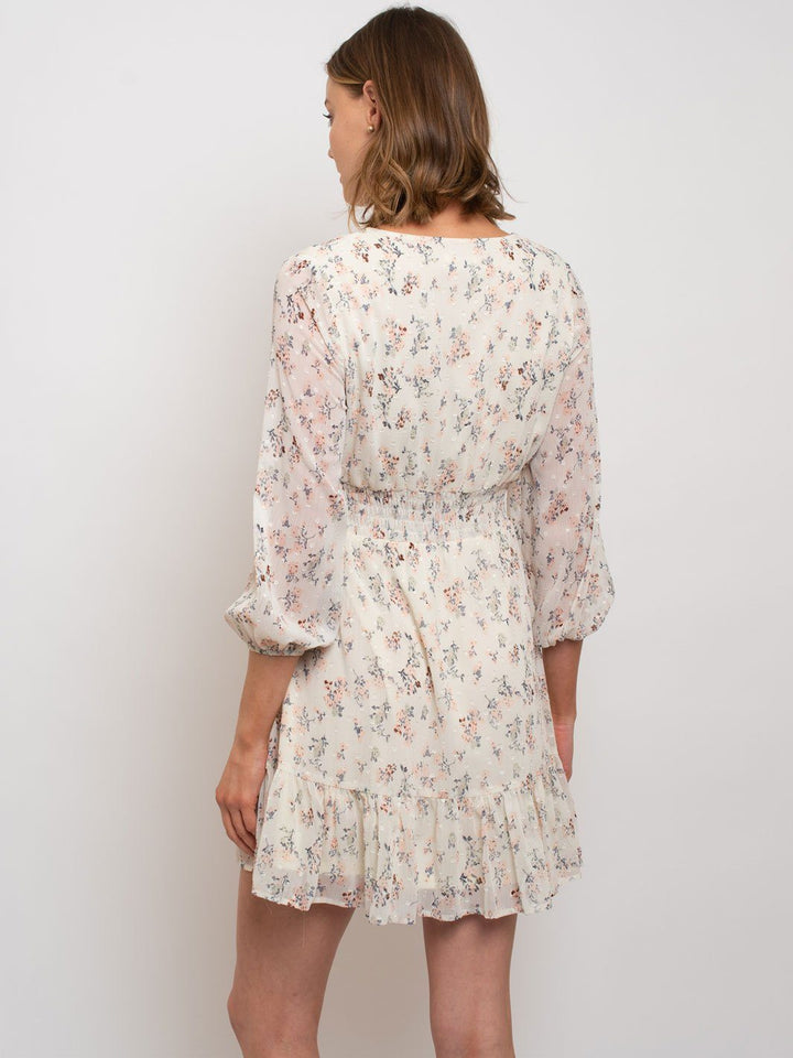 WOMEN'S PRINTED SWISS DOTS MIDI DRESS