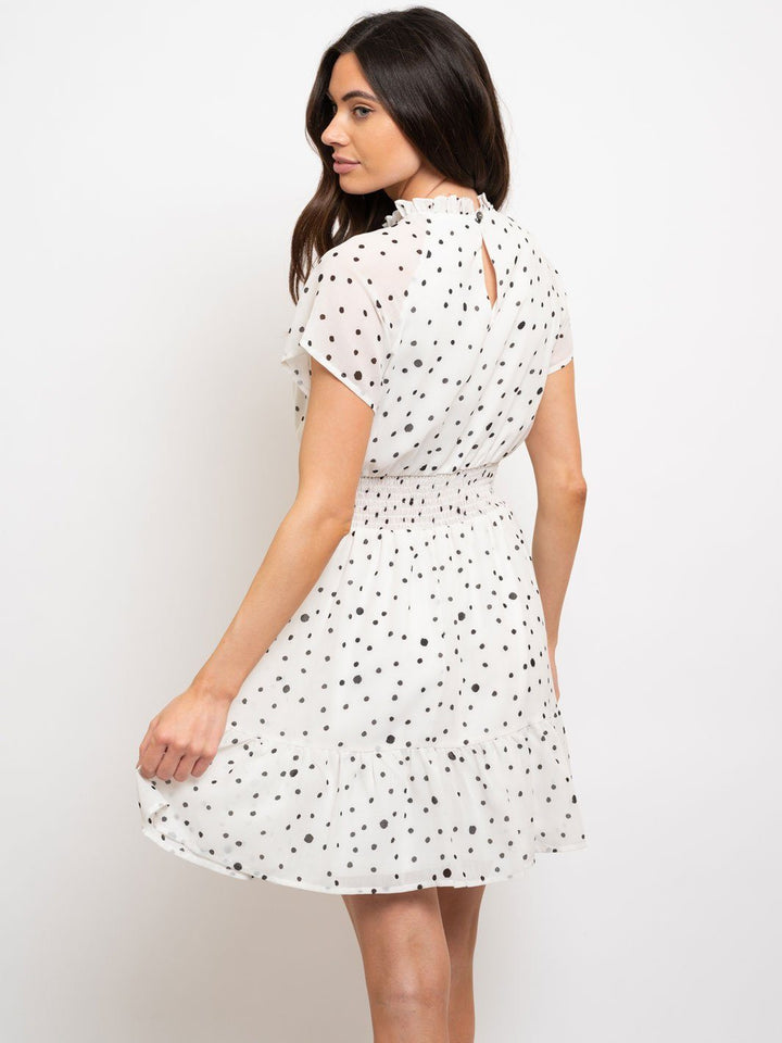 WOMEN'S SMOCKED WAISTBAND PRINTED DRESS