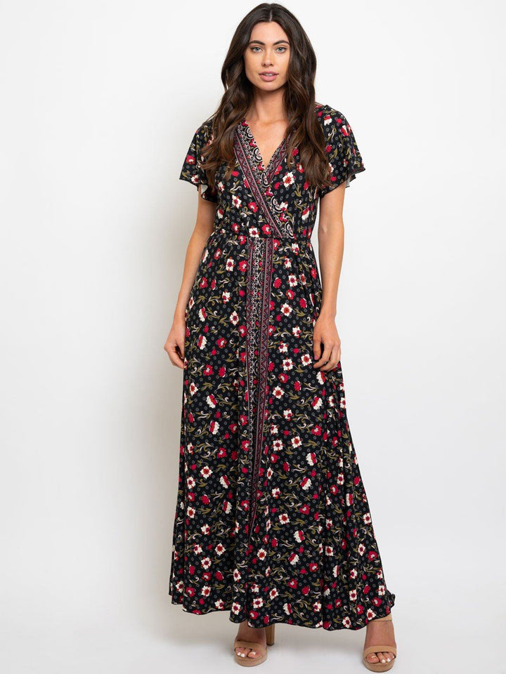 WOMEN'S FLORAL ROMPER MAXI DRESS