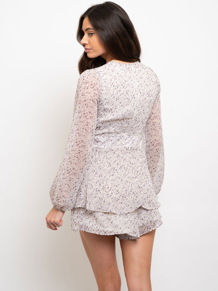 WOMEN'S LONG SLEEVE DOUBLE LAYERED ROMPER