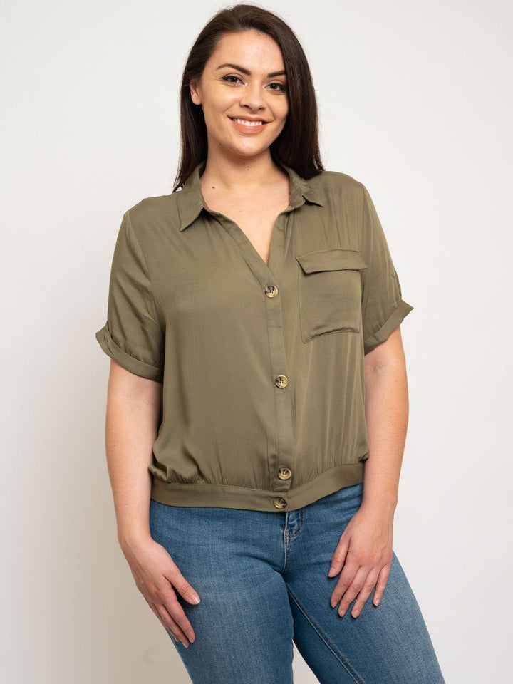 PLUS SIZE BUTTON UP TOP