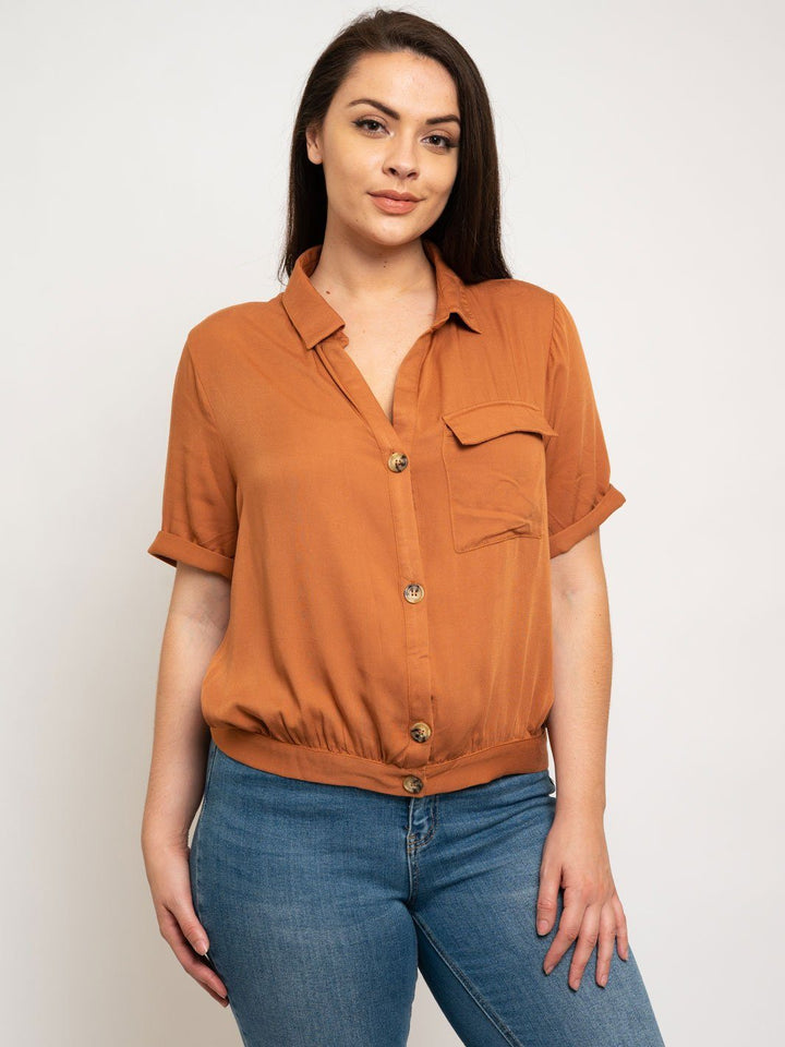 PLUS SIZE BUTTON UP TOP