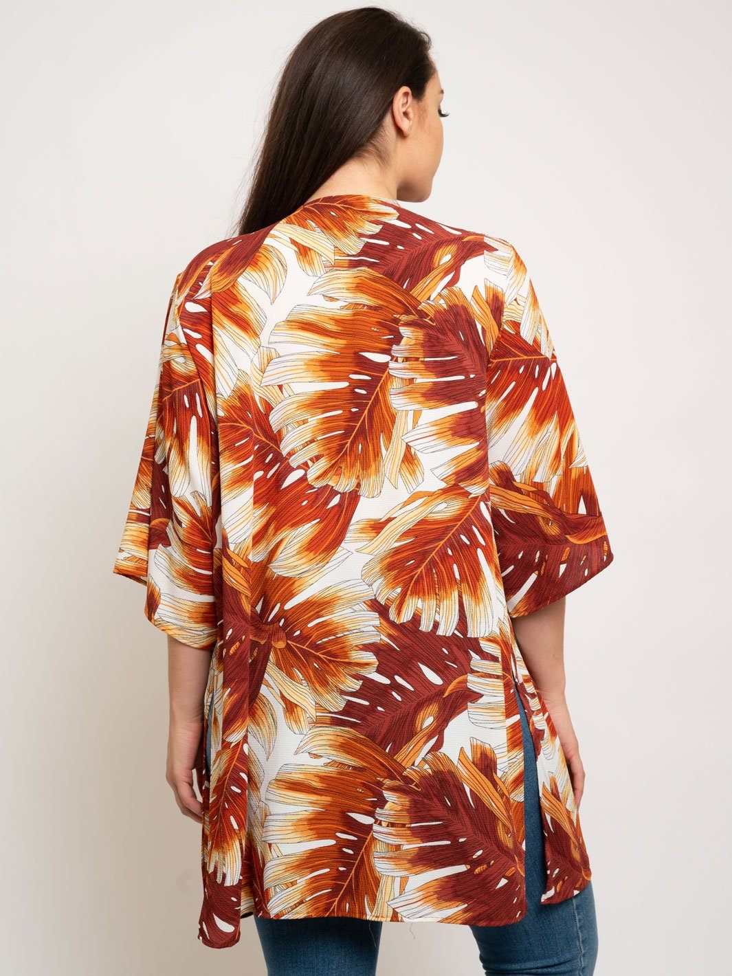 PLUS SIZE FLORAL CARDIGAN