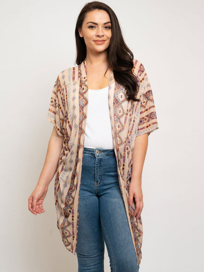 PLUS SIZE TAUPE OPEN CARDIGAN