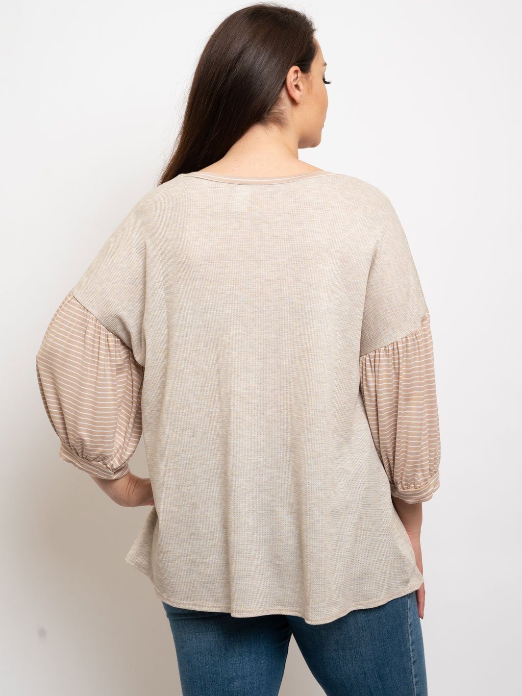 PLUS SIZE 3/4 SLEEVE TUNIC TOP