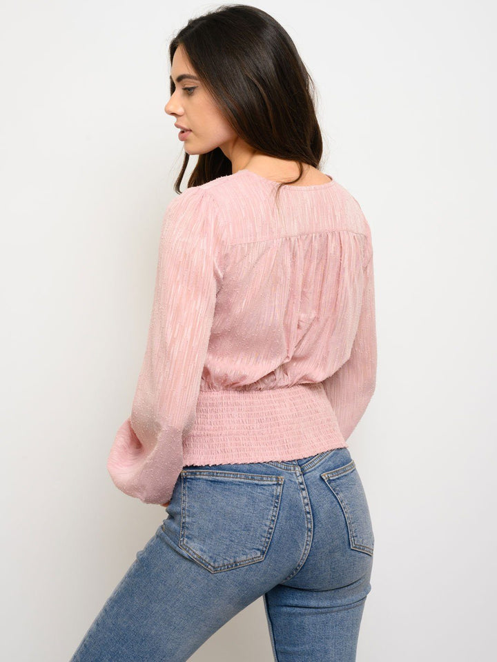 WOMEN'S CUILAPA FRONT RUCHED LONG SLEEVE TOP