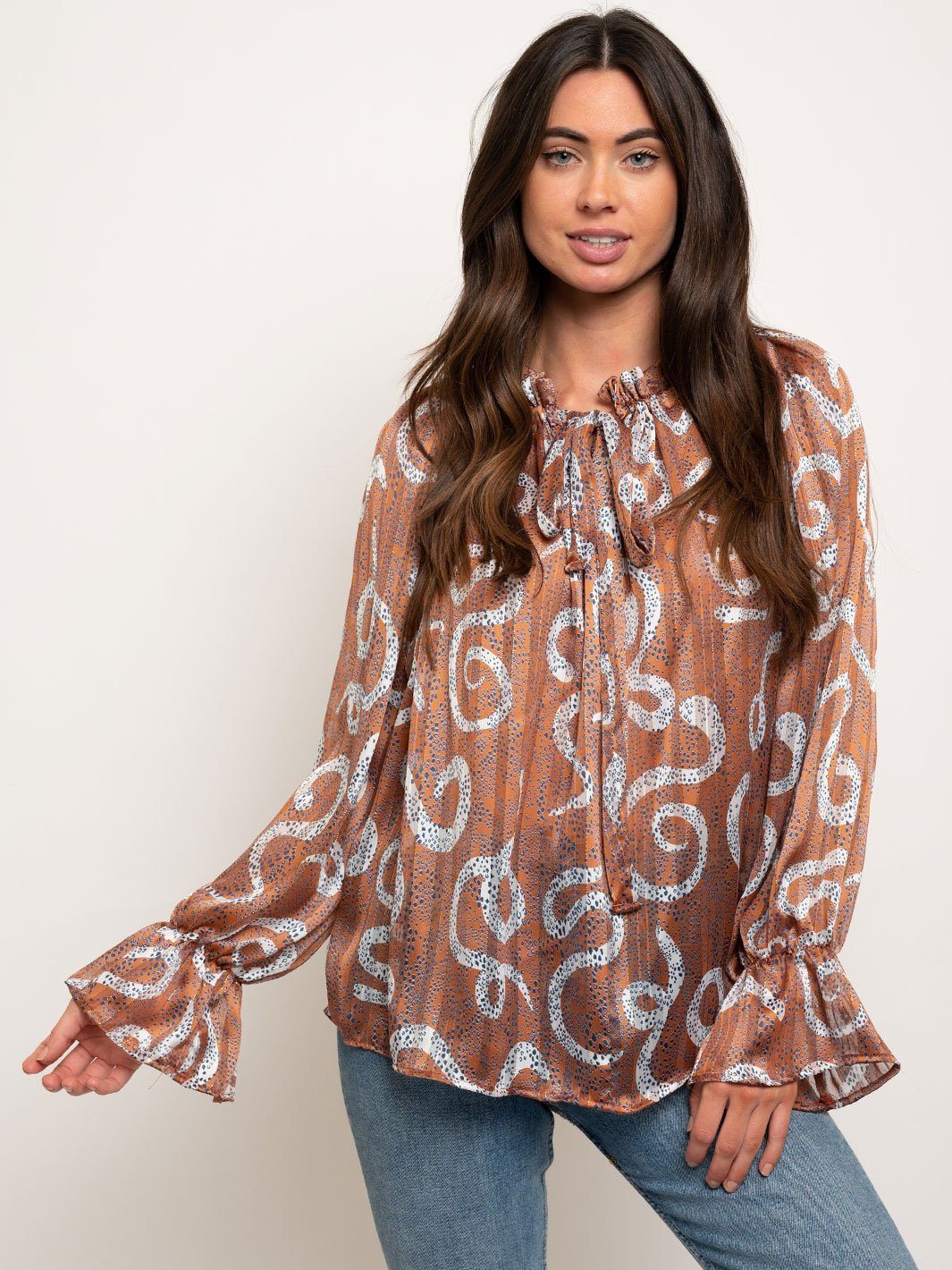 WOMEN'S LONG SLEEVE PRINT TOP