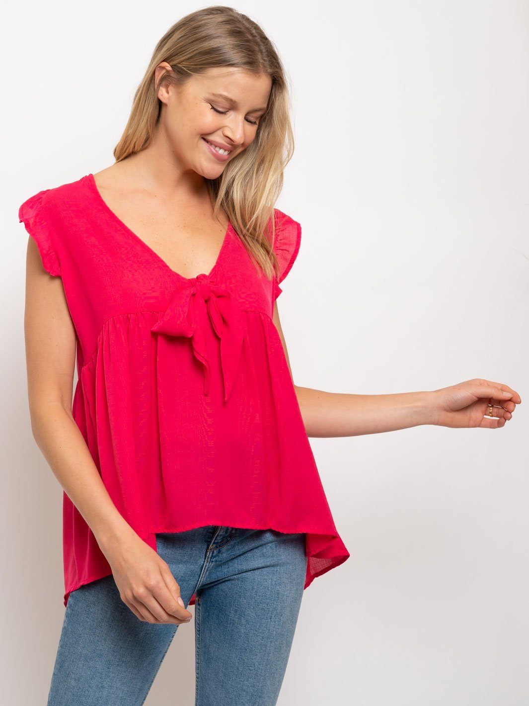 WOMEN'S FRONT TIE TUNIC TOP