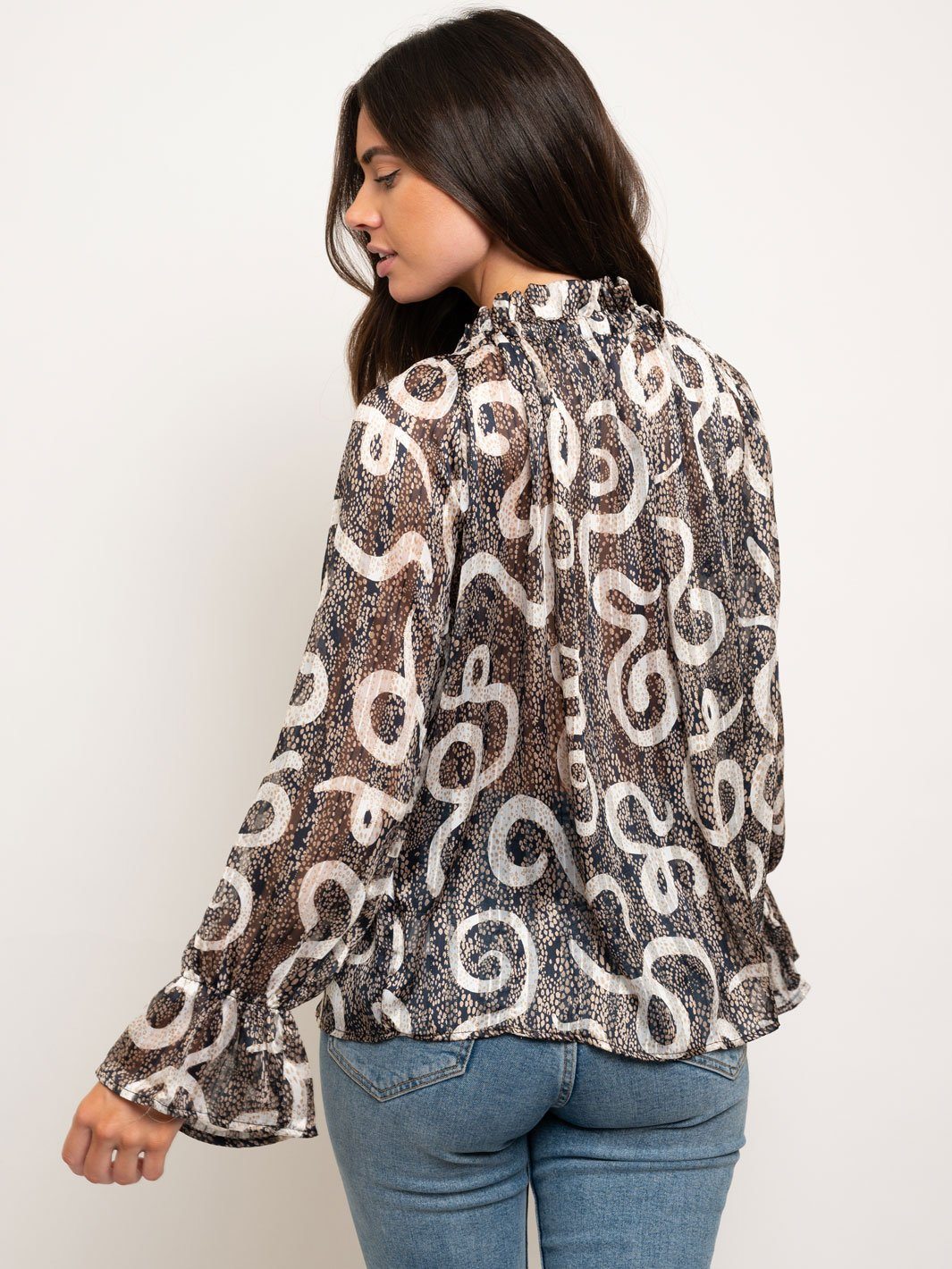 WOMEN'S LONG SLEEVE PRINT TOP