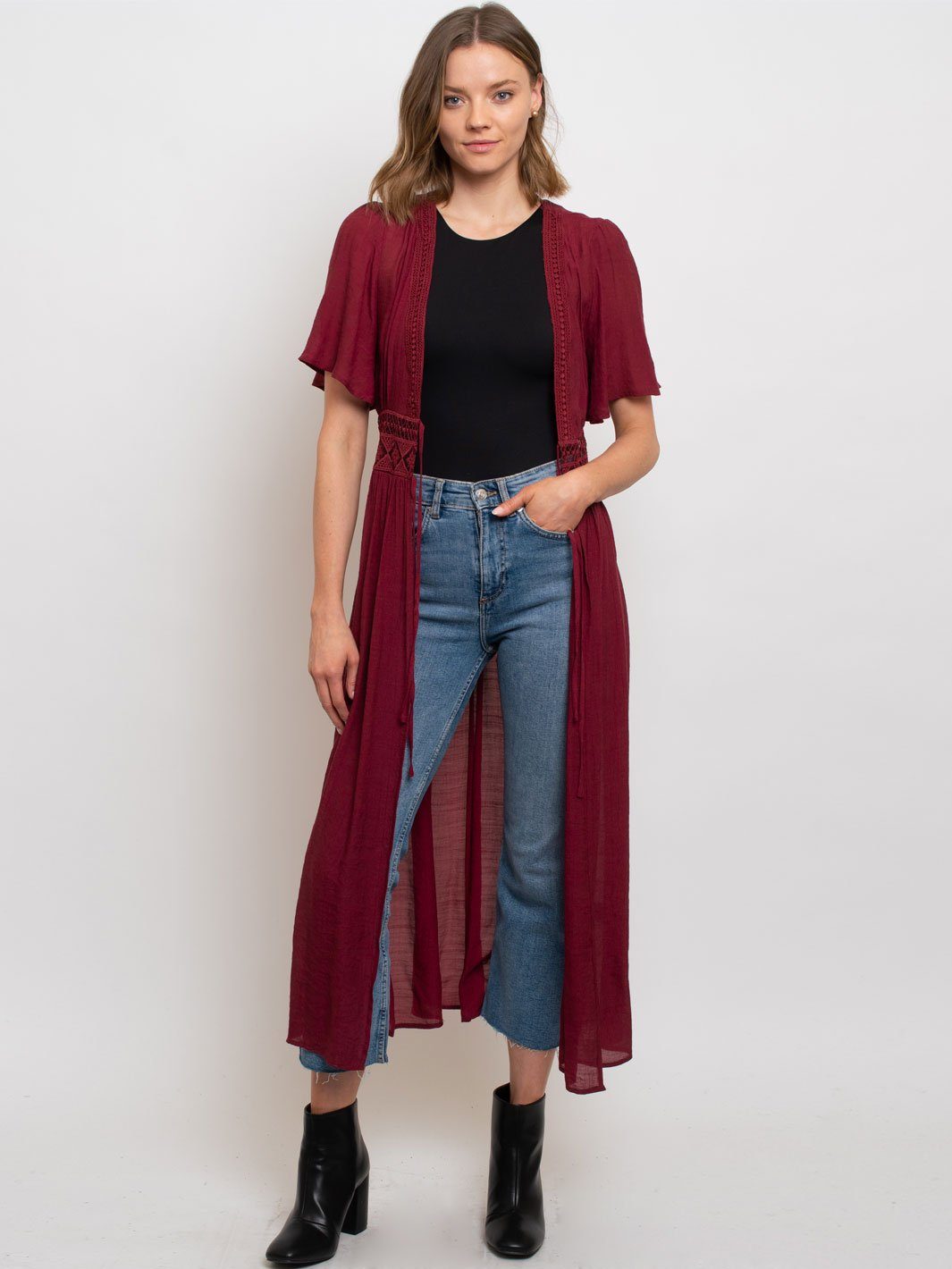 WOMEN'S LACE COVER UP KIMONO
