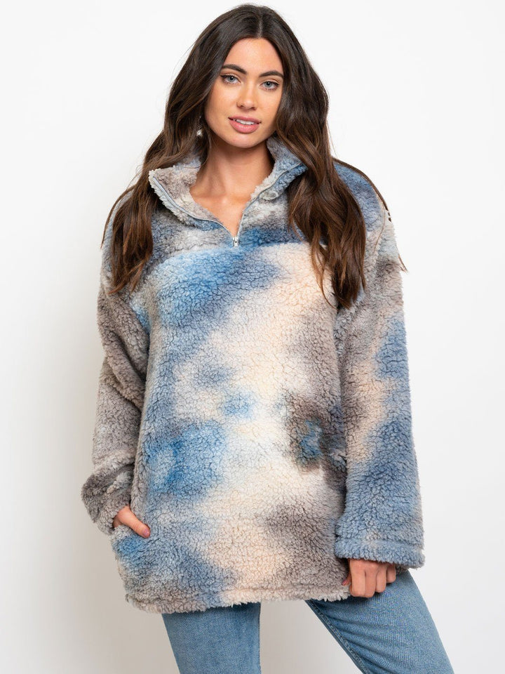 WOMEN'S TIE DYE TEDDY SWEATER