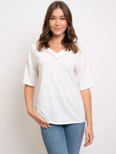 WOMEN'S V-NECK SHORT SLEEVE TOP