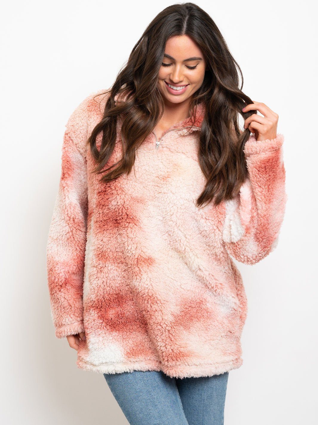 WOMEN'S TIE DYE TEDDY SWEATER