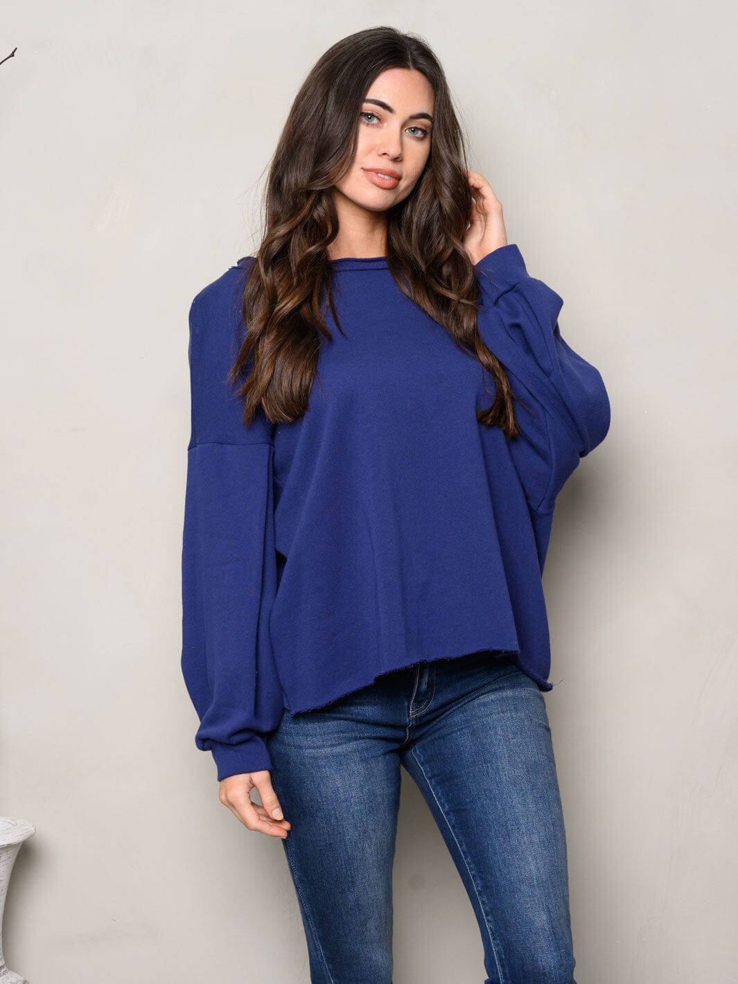 WOMEN'S LONG SLEEVE SOLID KNIT TOP