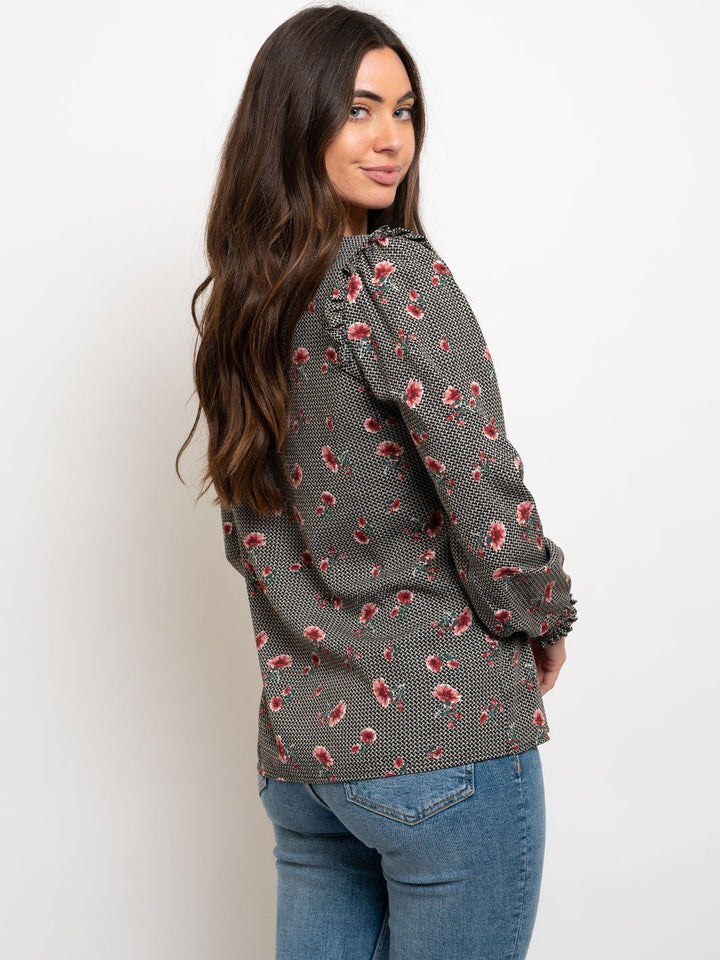 WOMEN'S LONG SLEEVE FLORAL TOP