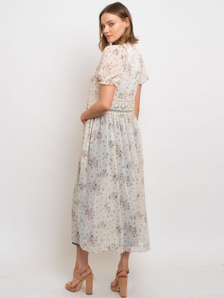 WOMEN'S FLORAL COVER UP LACE TOP