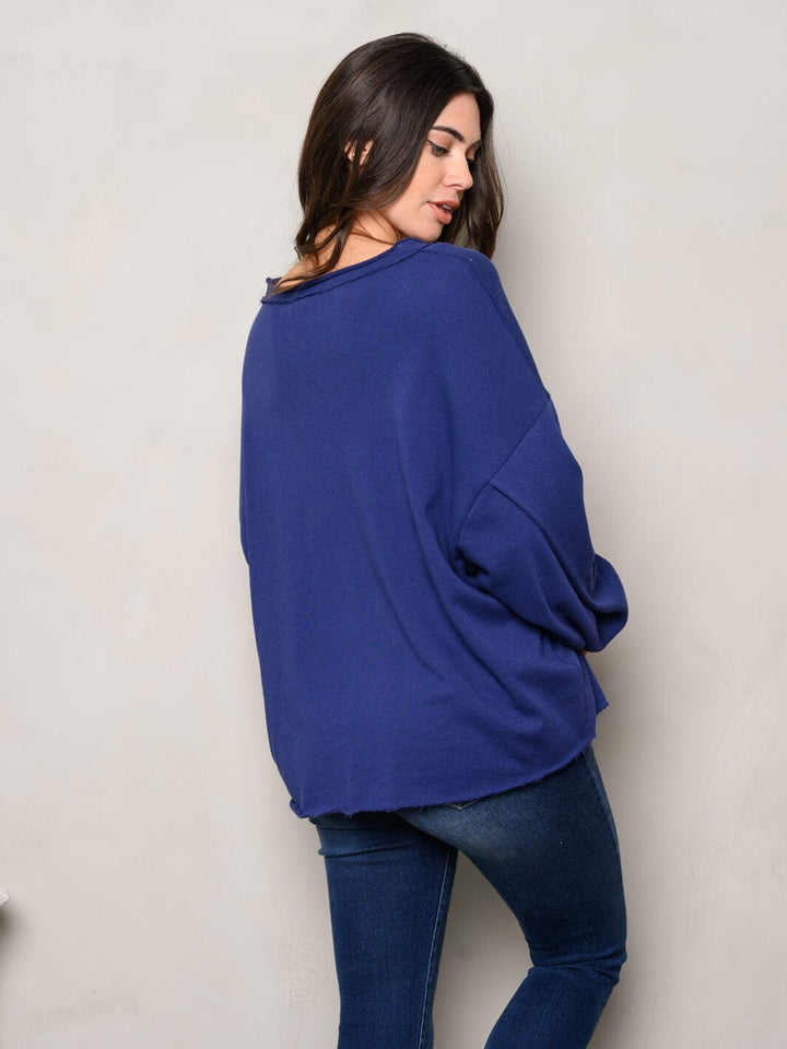 WOMEN'S LONG SLEEVE SOLID KNIT TOP
