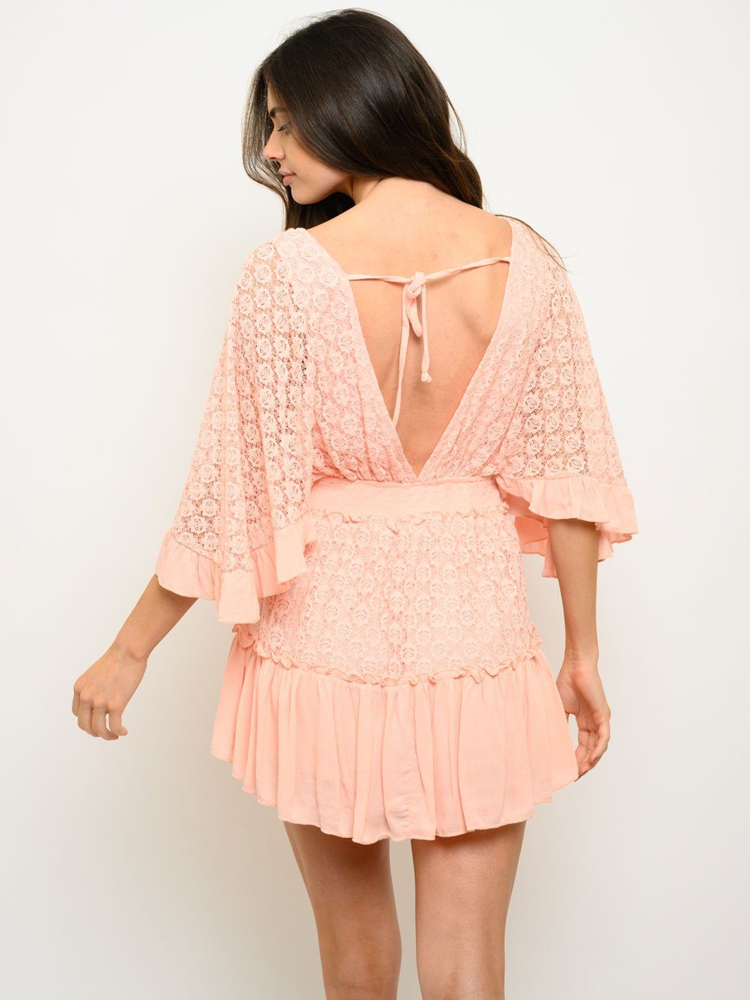 WOMEN'S SWEET LACE BEEL SLEEVE ROMPER