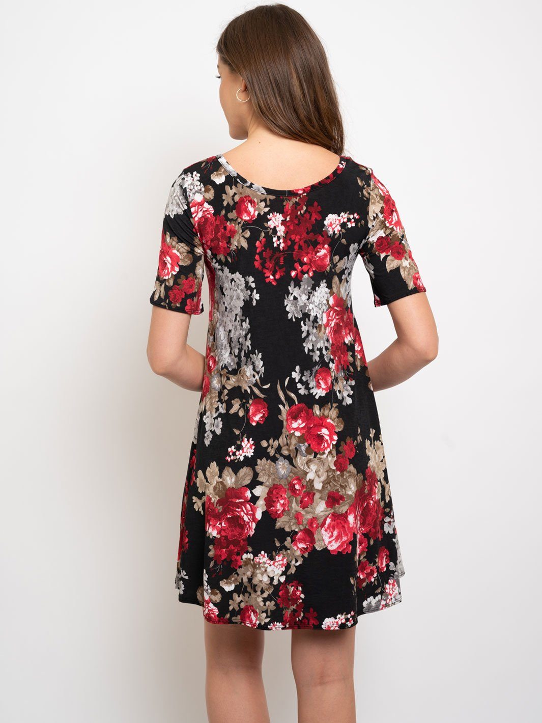 WOMEN'S FLORAL FRONT CROSS DRESS