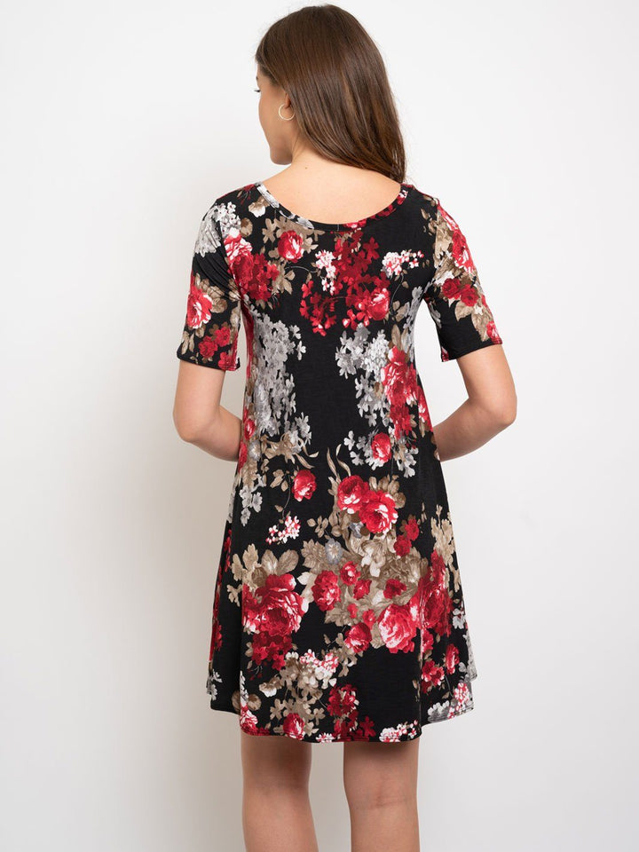 WOMEN'S FLORAL FRONT CROSS DRESS