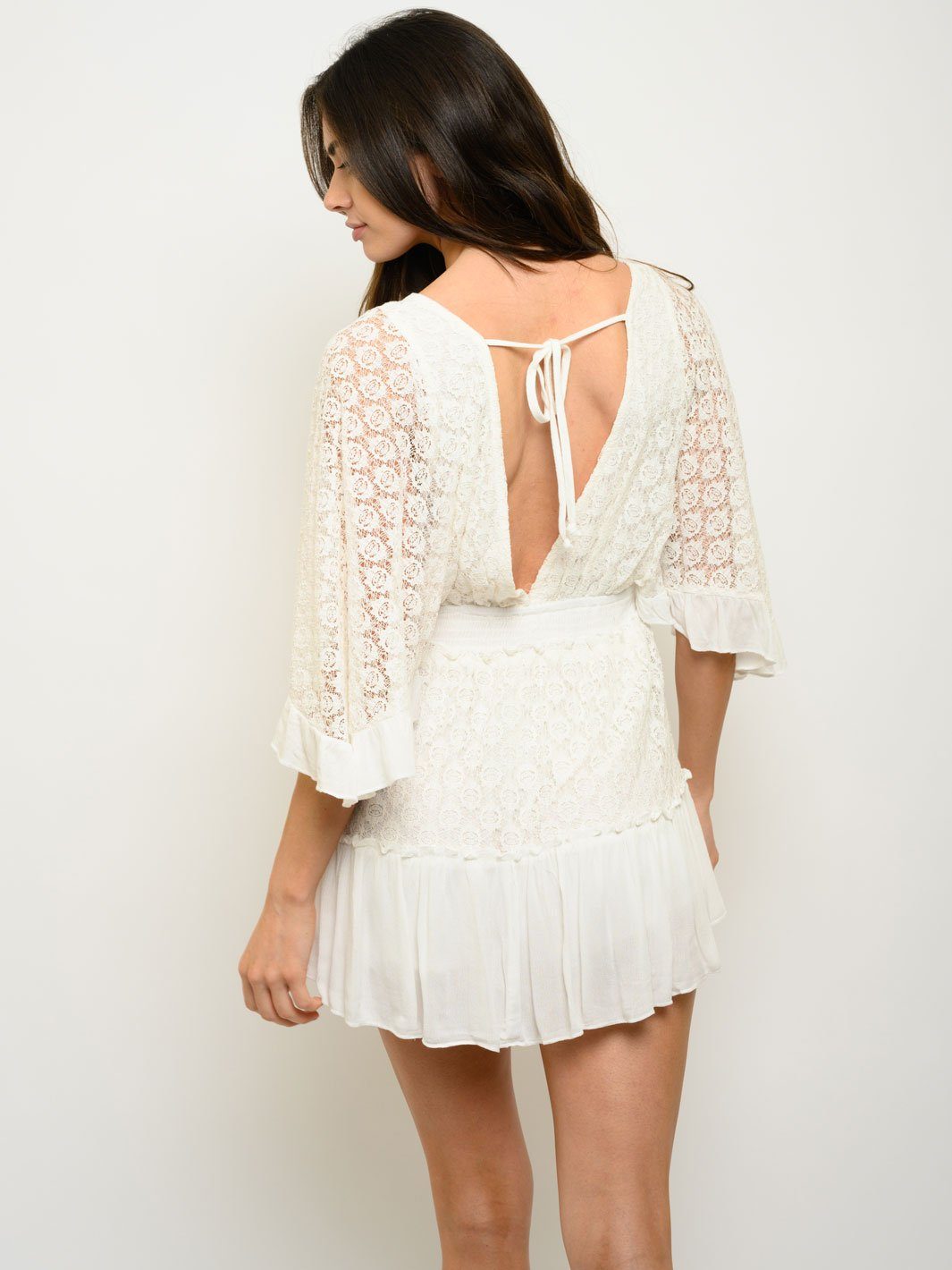 WOMEN'S SWEET LACE BEEL SLEEVE ROMPER