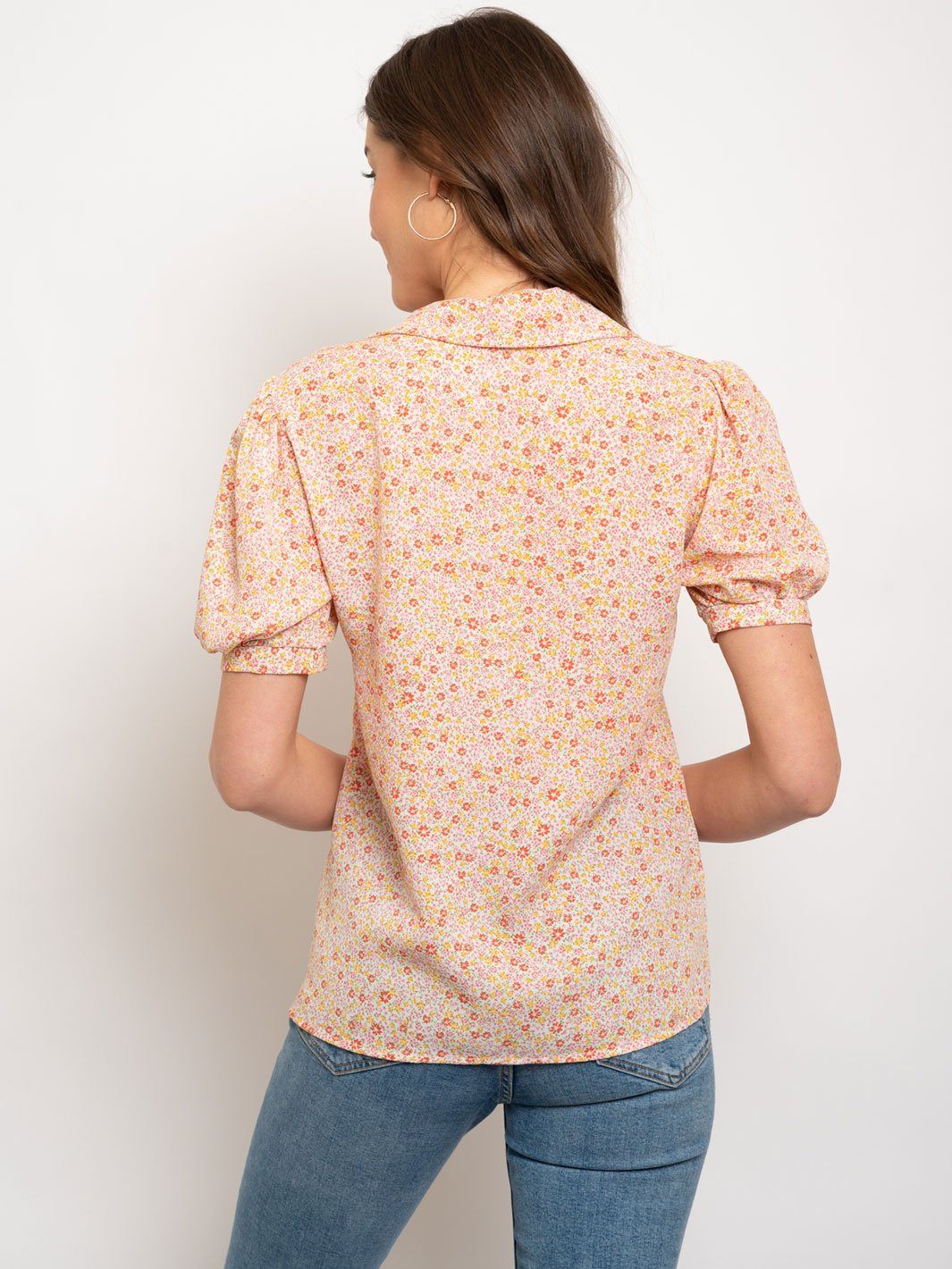 WOMEN'S BUTTON UP FLORAL TOP